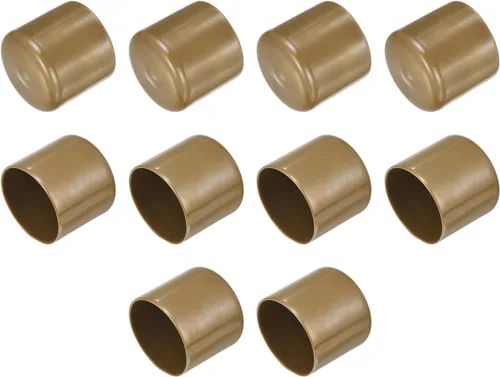 Vista 82 de uxcell 10 tapas de goma para extremos de 0.591 in de identificación, tapa de extremo redondo, protectores de rosca de tornillo, color negro