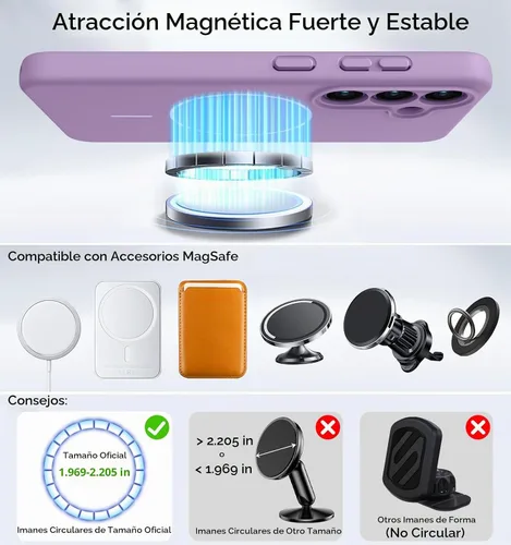 Vista 5 de Rayboen Funda magnética para Galaxy S24+ Plus, morado lila Lila Completo Púrpura