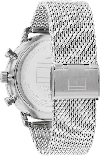 Vista 3 de Tommy Hilfiger Reloj multifunción de cuarzo para hombre con esfera verde (Modelo 1710567), plateado, Classic