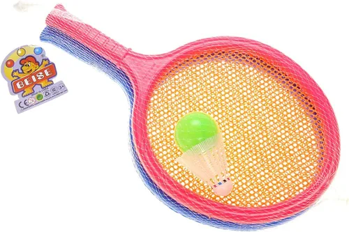 Vista 7 de PowerTRC Juego de bádminton y tenis con raquetas coloridas de fácil agarre Juego de juego para exteriores e interiores para niños y niñas