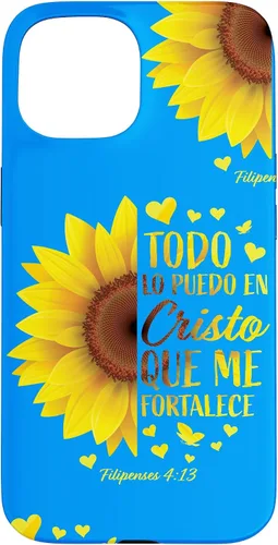 Vista 6 de Cristiano Español Regalo Mujeres Religioso Versículo de la Biblia Girasol Funda para iPhone 17
