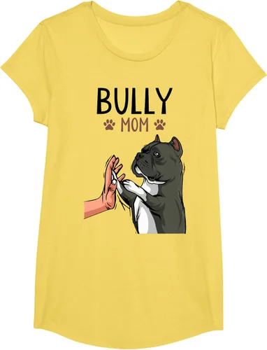 Vista 56 de American Bully Mom Cute Dog Mama Camiseta divertida para mujer, Blanco, S