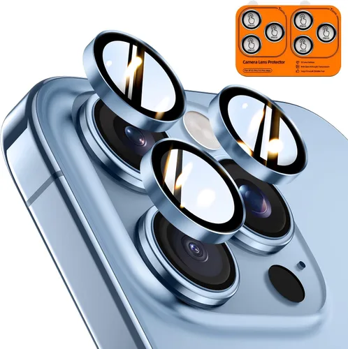 Vista 70 de TOCOL Protector de lente de cámara para iPhone 13 / iPhone 13 Mini vidrio templado HD individual resistente a los arañazos, accesorios compatibles