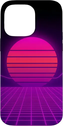 Vista 21 de Funda con diseño estético para iPhone 16 Retrowave Synthwave de los años 80 y 90