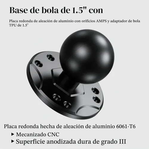 Vista 2 de BRCOVAN Base de montaje de bola de 1,5 '' con placa redonda de agujero