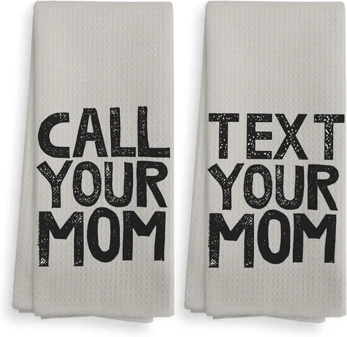 Vista 13 de Call Your Mom - Juego de 2 toallas de cocina y paños de cocina negros, toallas decorativas para baño, regalos de graduación, toallas de tela