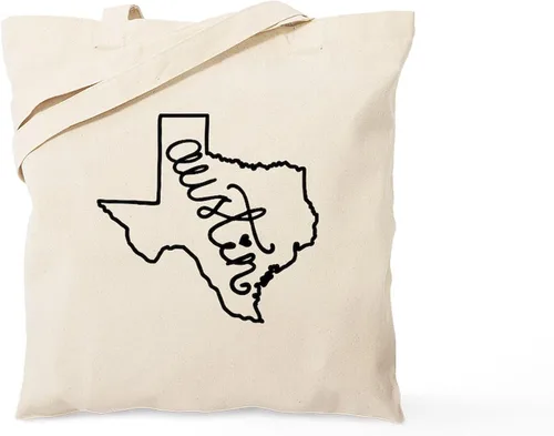 Vista 23 de CafePress Bolsa de mano de la bandera de Texas, bolsa de lona natural, bolsa de compras reutilizable