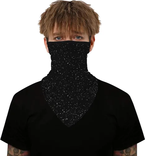 Vista 6 de YAYOUREL Polaina para el cuello, bandanas para hombres y mujeres, cubierta de bufanda para la cara con rayos UV, con agujero para las orejas