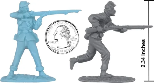 Vista 2 de BMC CTS American Civil War Plastic Army Men - 32 figuras de soldado azul y gris