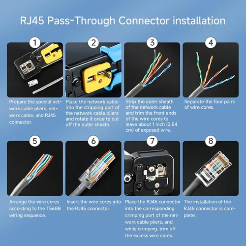 Vista 6 de Conectores RJ45 8P8C de paso Cat 6