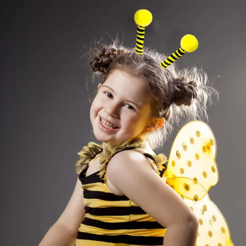Vista 3 de 15 diademas de tentáculo de abeja para fiestas, para niñas, decoración de abejas Amarillo