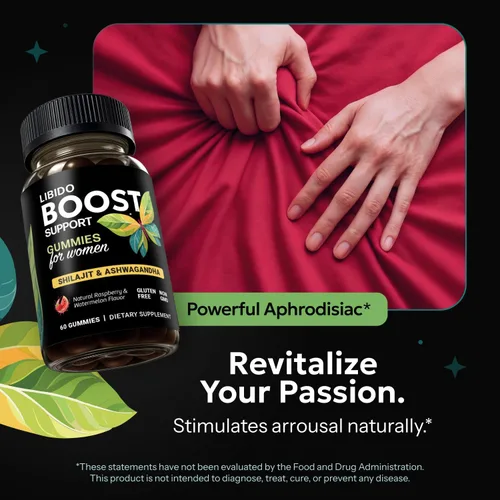Vista 8 de Gomitas potenciadoras de libido femenina para mujeres, reductor de cortisol y suplemento para aliviar el estrés con shilajit y ashwagandha