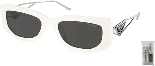 Vista 2 de Prada PR14YS - Lentes de sol rectangulares para mujer paquete con kit de cuidado iWear de diseñador