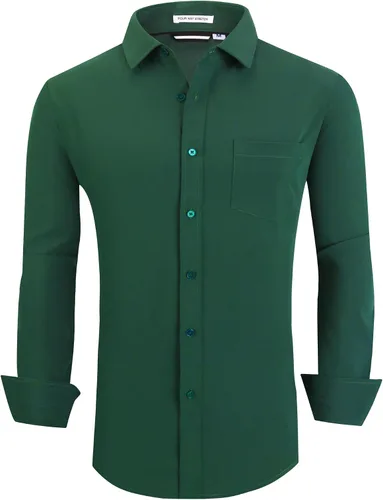 Vista 21 de Alex Vando - Camisa para hombre de manga larga con ajuste regular 06 negro