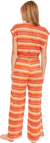 Vista 3 de Trina Turk womens Sunray Side Slit Pants - Loose Fitting, Casual, Bathing Suit Cover Ups for Women