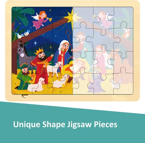 Vista 2 de Nativity Scene Kids - Rompecabezas de 24 piezas para niños de 3