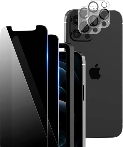 Vista 14 de TOCOL Intnl Pack - Protector de pantalla de vidrio templado de privacidad para iPhone 13 Mini de 5.4 pulgadas, protector de lente de cámara, sin