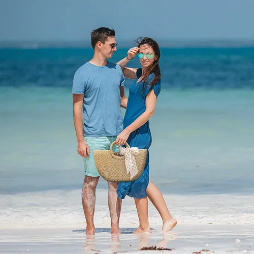 Vista 6 de Chling Bolso de hombro de paja, bolso cruzado de paja, bolso de mano de paja, bolso de hombro de paja, bolso casual de paja para la playa, bolso