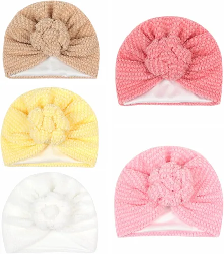 Vista 20 de Gorro de punto para bebé con lazos lindos turbante para envolver el sombrero (MZ6)
