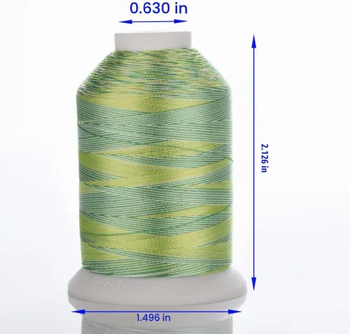 Vista 2 de Simthread s 12 hilo de la máquina del bordado del poliéster del color abigarrado para la mayoría de las máquinas caseras del bordado 1100 yardas