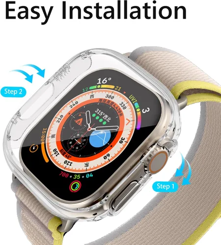 Vista 4 de Funda protectora de policarbonato duro compatible con Apple Watch Series 8 Pro de 1.732 pulgadas, protector de borde y parachoques, funda para Apple