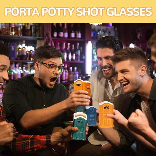 Vista 6 de Graciosos vasos de chupito de cerámica Porta Potty: Elefante Blanco Broma Divertidos Novedades Regalos de Intercambio de Fiesta Yankee para Adultos