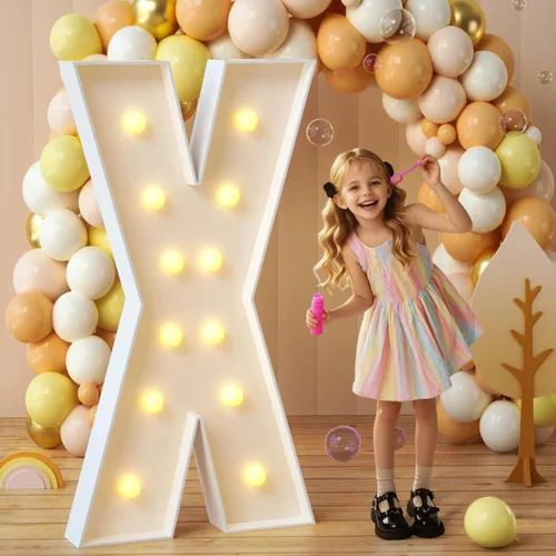 Vista 82 de imprsv Letras con luz para marquesina, letras de mosaico de 3 pies de alto con luz para decoración de baby shower, graduación, grandes
