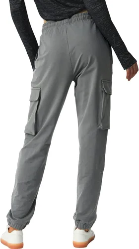 Vista 5 de SPECIALMAGIC Pantalones deportivos tipo cargo para mujer, de algodón, con 4 bolsillos