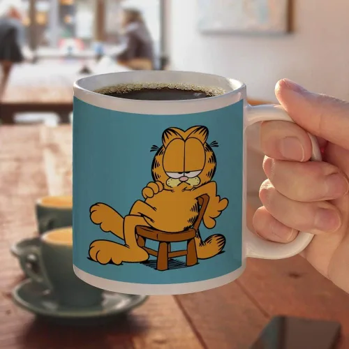 Vista 4 de Garfield - Taza de café de cerámica con texto en inglés «Ask Me If I Care», tazas de regalo novedosas para café, té y bebidas calientes, 11 onzas