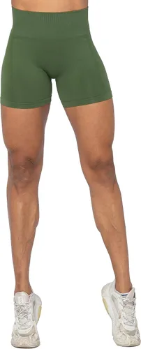 Vista 7 de Sunzel Pantalones cortos sin costuras para mujer, pantalones cortos de entrenamiento de 5 pulgadas, cintura alta, elásticos, para gimnasio, yoga