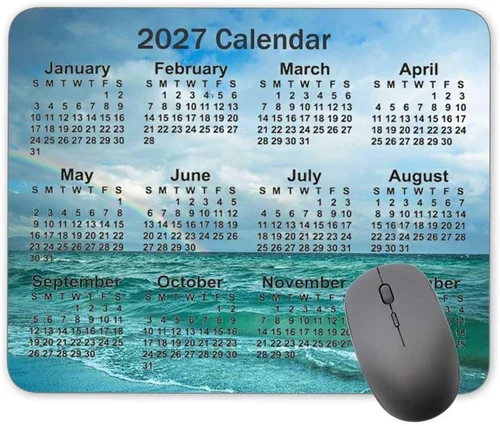 Vista 18 de Alfombrilla de mouse con calendario, calendario horizontal 2026, alfombrilla de mouse de goma natural, alfombrilla de mouse rectangular de calidad
