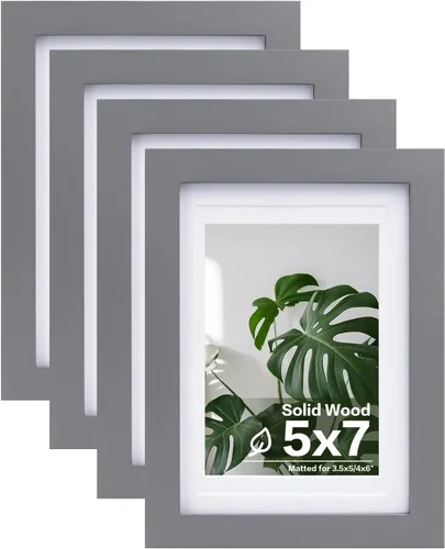 Vista 87 de Egofine - Marcos de fotos de 4 x 6 pulgadas (4 unidades) cubiertos por plexiglás, para fotos de 3 x 4.5 pulgadas / 3.5 x 5 pulgadas con paspartú