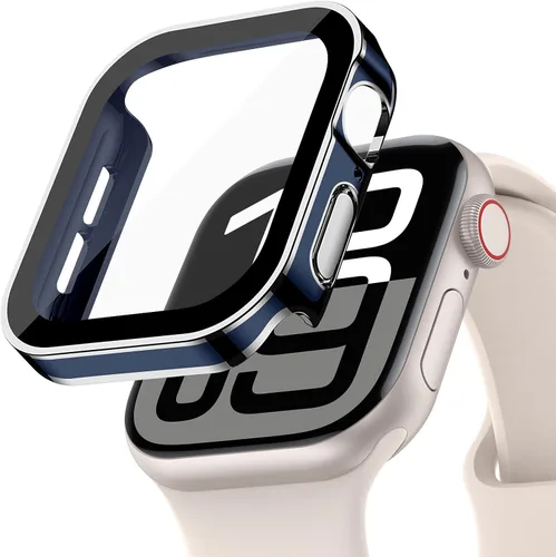 Vista 19 de Protección de Pantalla EIHAIHIS para Apple Watch Funda Serie 11 10 9 SE 8 7 6 5 4 40mm 44mm 41mm 45mm 42mm 46mm Vidrio Templado Impermeable PC