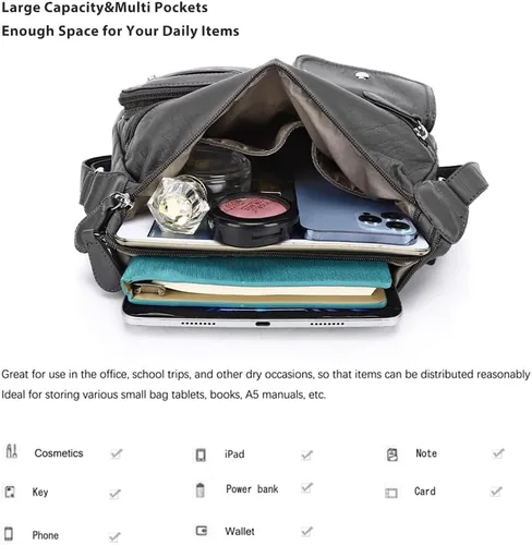 Vista 5 de Angel Kiss Bolsos cruzados para mujer, bolsos de hombro y monederos medianos de piel sintética
