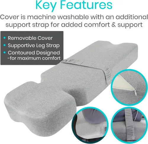 Vista 16 de Xtra-Comfort - Almohada para las piernas para dormir de lado - Almohada para el dolor de cadera para entre las piernas - Cuña de espuma