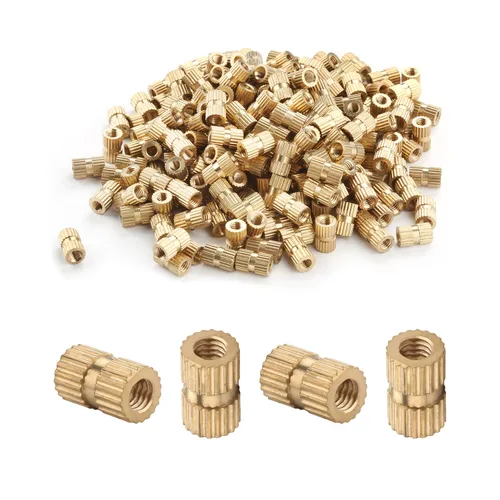 Vista 23 de Tuercas moleteadas de rosca hembra M2x3mm OD Tuercas de inserción roscadas de latón Tuercas de incrustación hidráulicas soldadas juntas Kit surtido