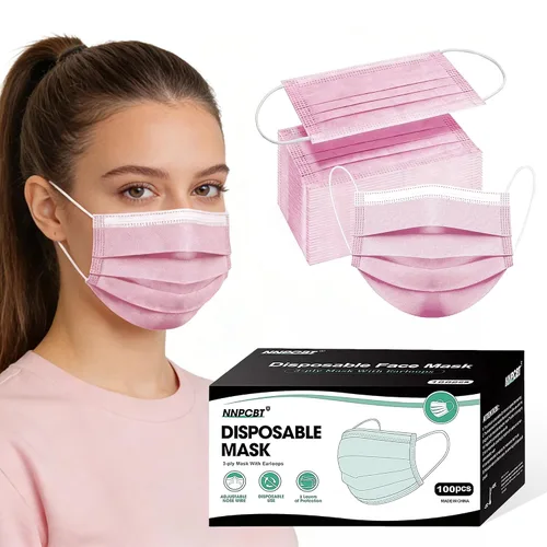 Vista 5 de NNPCBT 100 unidades de mascarillas desechables negras de 3 capas con filtro de protección