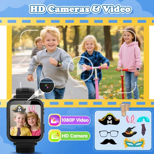 Vista 4 de Reloj Inteligente para Niños Regalo para Niños de 3-12 Años con 39 Juegos Despertador Cámara Reproductor de Video y Música Podómetro Linterna