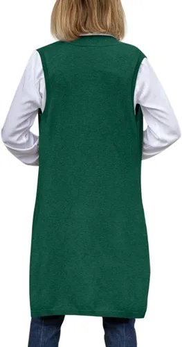 Vista 6 de GeGekoko Long Vest for Women Sleeveless Lightweight Open Front Cardigans Ribbed Knit Outwear with Pockets