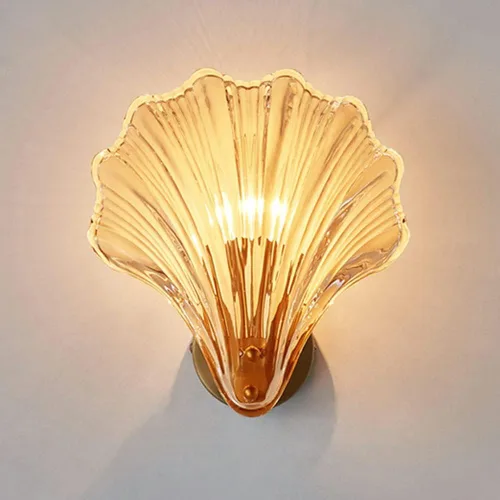 Vista 3 de LITFAD Lámpara de pared de cristal de una sola bombilla para dormitorio, lámpara de pared LED creativa, lámpara de noche para dormitorio, hotel Humo