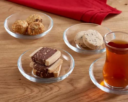 Vista 5 de Pasabahce Juego de 6 platillos de vidrio transparente de alta calidad, seguros en microondas, ideales para servir galletas, aperitivos, frutas, café