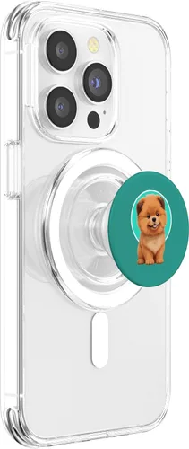 Vista 3 de Cute Happy Chow Puppy Dog Cartoon Dog to Fall in Love PopSockets MagSafe PopGrip for iPhone