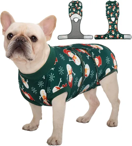 Vista 11 de Kuoser Traje de cirugía para perro, cómodo traje de recuperación para perras, mameluco protector posoperatorio, alternativa suave al cuello E