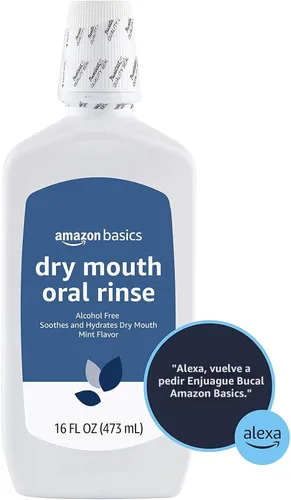 Vista 3 de Amazon Basics Enjuague bucal seco, sin alcohol, sabor a menta, calma e hidrata, 16 onzas líquidas, 1 paquete (anteriormente Solimo)