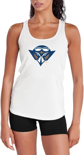 Vista 161 de Camiseta deportiva sin mangas oficial de NCAA Collegiate para mujer, con espalda cruzada, colección con logotipo primario