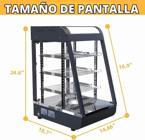 Vista 2 de Whalefall - Calentadores de alimentos de 3 niveles para encimera, 15 pulgadas, calor comercial para alimentos