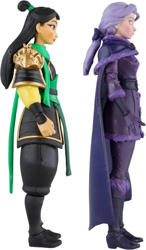 Vista 12 de McFarlane Toys - Disney Mirrorverse Mulan 5 pulgadas Belle (fracturado) 5 pulgadas y Ariel 7 pulgadas figura de acción paquete de 3, etiqueta