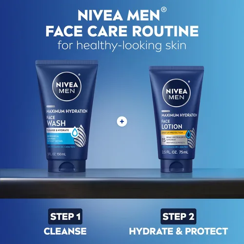 Vista 8 de NIVEA MEN Loción facial de máxima hidratación, loción facial con protector solar SPF 15 de amplio espectro para hombres, paquete de 4 tubos de 2.5