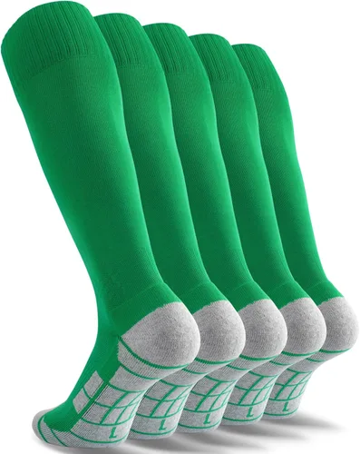 Vista 15 de CWVLC - Calcetines de fútbol (1/3/5 pares) calcetines altos hasta la rodilla, para deportes de equipo, para adultos, jóvenes y niños