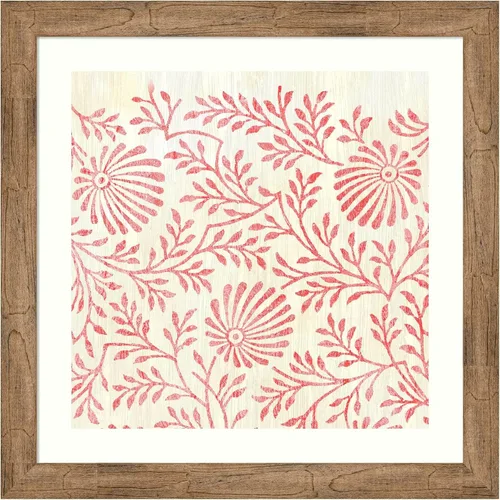 Vista 7 de Amanti Art Lienzo decorativo para pared enmarcado de 24 x 24 pulgadas, patrones desgastados en rojo VII por June Erica Vess, arte de pared